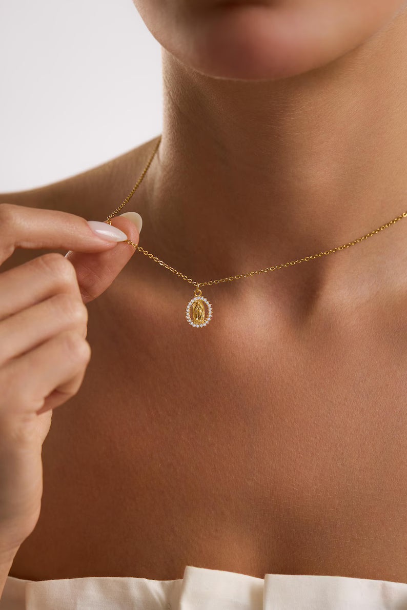 Virgin Mary Medal Necklace